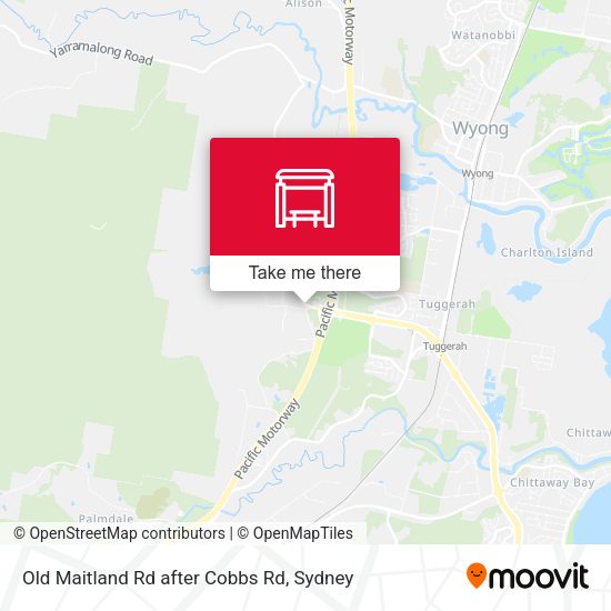 Old Maitland Rd after Cobbs Rd map