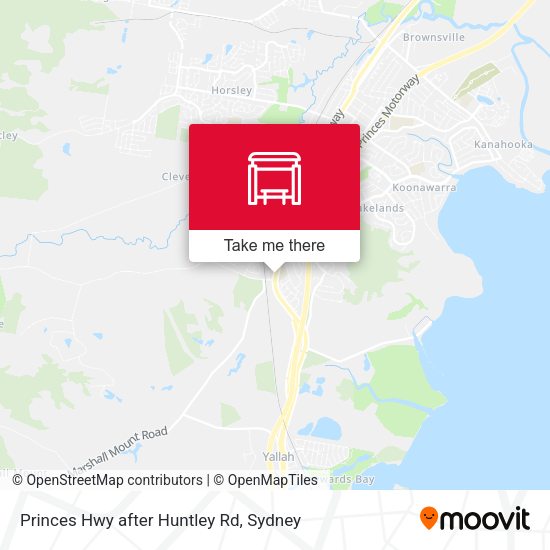 Princes Hwy after Huntley Rd map