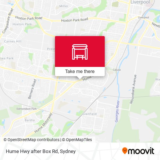 Hume Hwy after Box Rd map