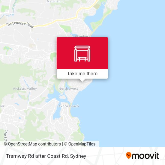 Tramway Rd after Coast Rd map