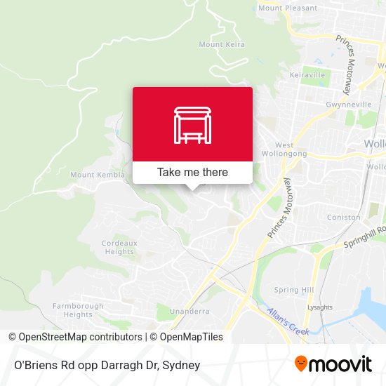 O'Briens Rd opp Darragh Dr map