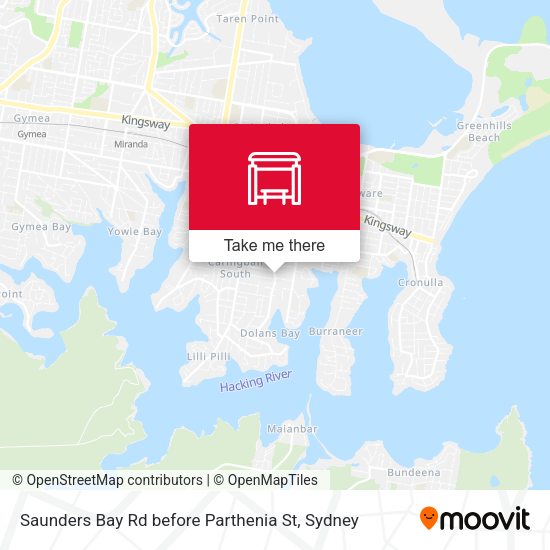 Saunders Bay Rd before Parthenia St map