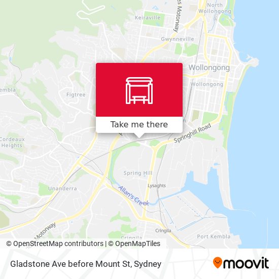Gladstone Ave before Mount St map