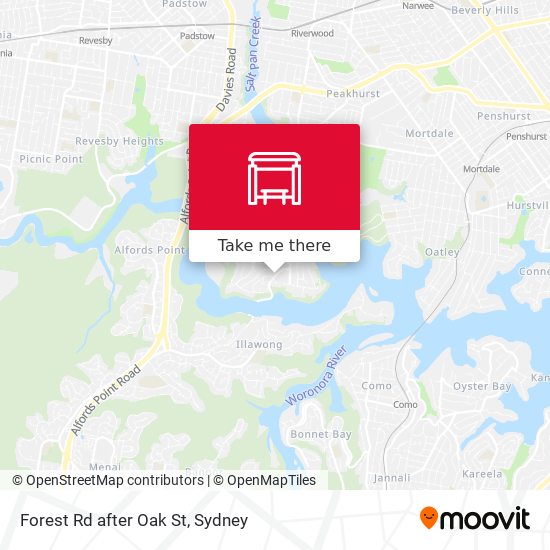 Forest Rd after Oak St map