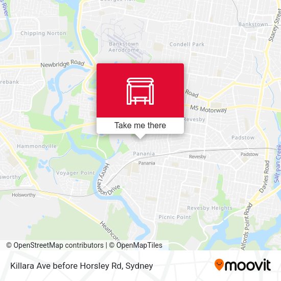 Killara Ave before Horsley Rd map