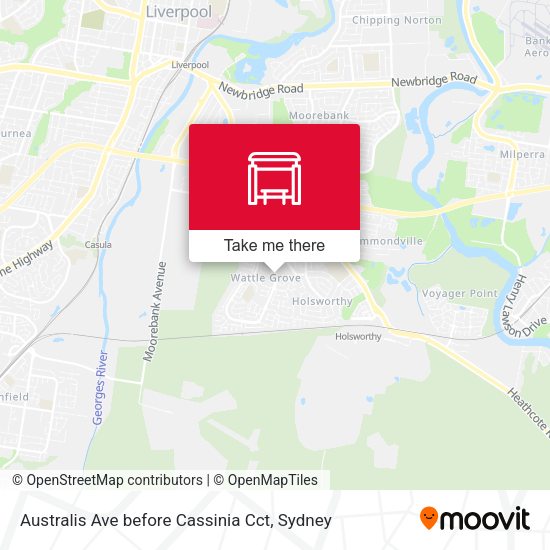 Australis Ave before Cassinia Cct map