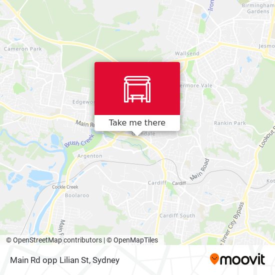 Main Rd opp Lilian St map