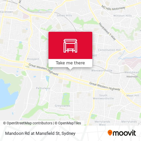 Mandoon Rd at Mansfield St map