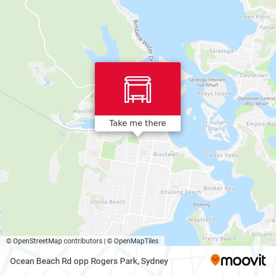 Mapa Ocean Beach Rd opp Rogers Park