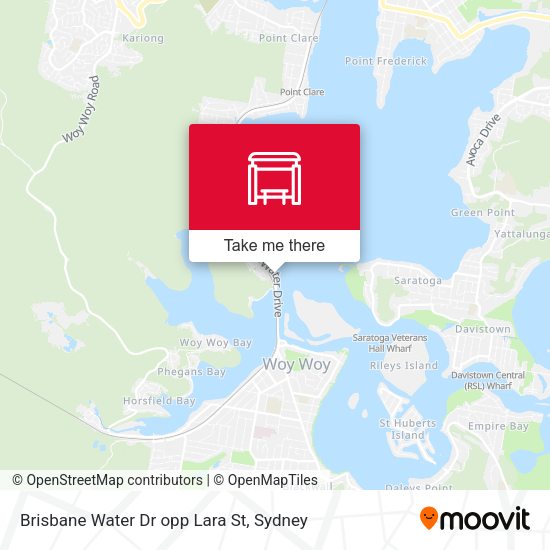 Brisbane Water Dr opp Lara St map