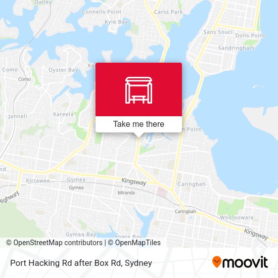 Port Hacking Rd after Box Rd map