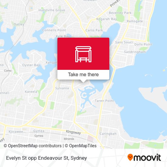 Evelyn St opp Endeavour St map
