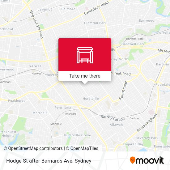 Hodge St after Barnards Ave map
