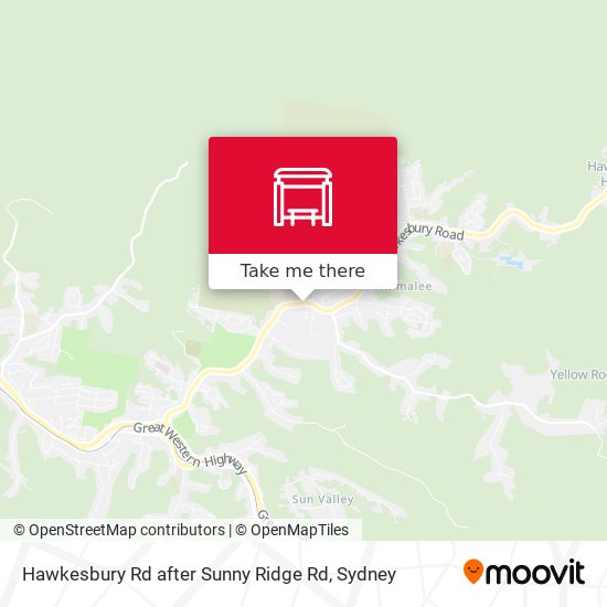 Hawkesbury Rd after Sunny Ridge Rd map