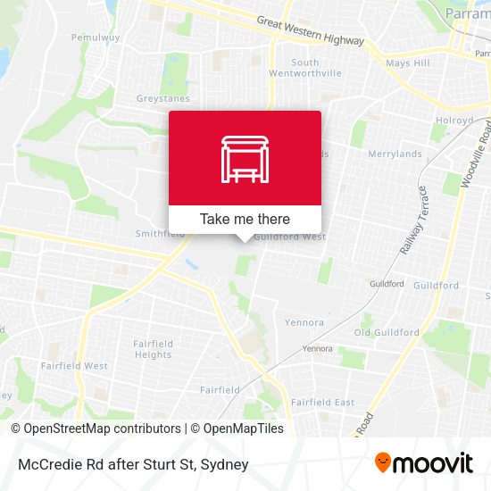 McCredie Rd after Sturt St map