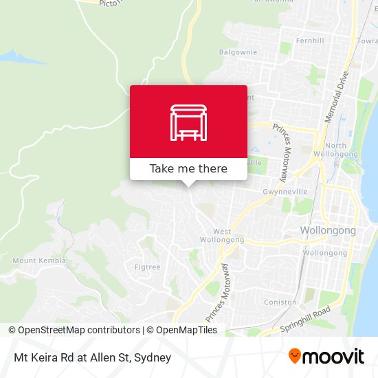 Mt Keira Rd at Allen St map
