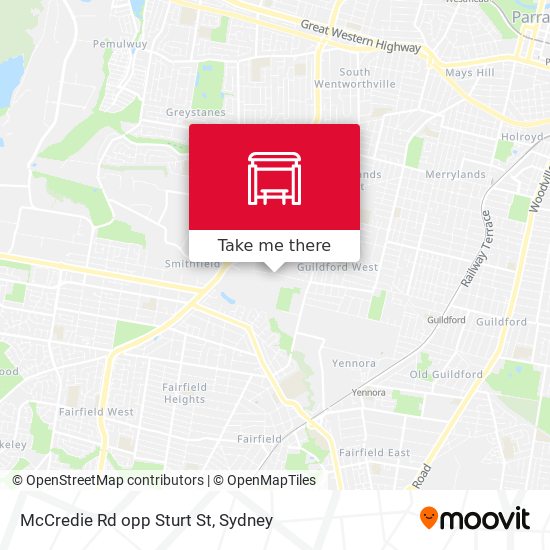 McCredie Rd opp Sturt St map