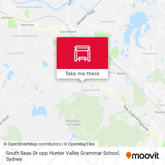 Mapa South Seas Dr opp Hunter Valley Grammar School