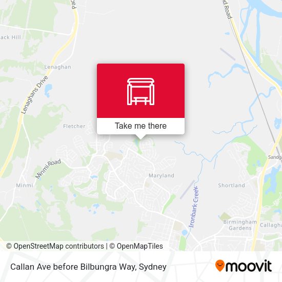 Callan Ave before Bilbungra Way map