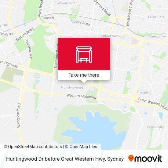 Huntingwood Dr before Great Western Hwy map