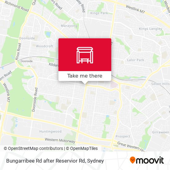 Bungarribee Rd after Reservior Rd map