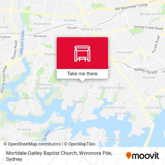 Mortdale-Oatley Baptist Church, Woronora Pde map