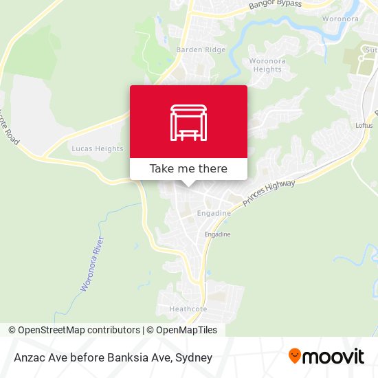 Anzac Ave before Banksia Ave map