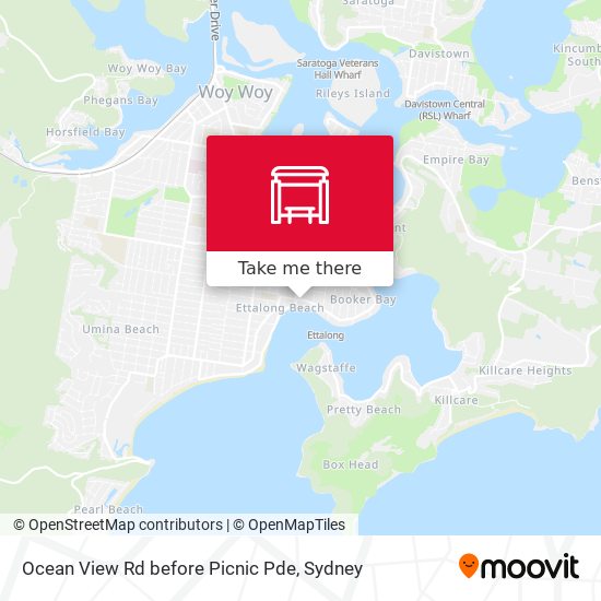 Ocean View Rd before Picnic Pde map