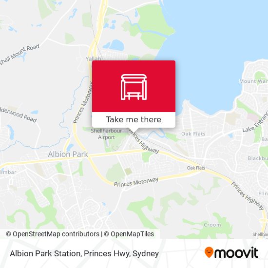 Mapa Albion Park Station, Princes Hwy