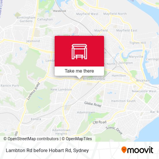 Lambton Rd before Hobart Rd map