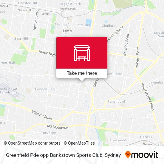 Greenfield Pde opp Bankstown Sports Club map