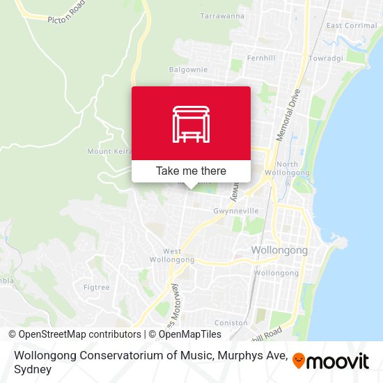 Wollongong Conservatorium of Music, Murphys Ave map