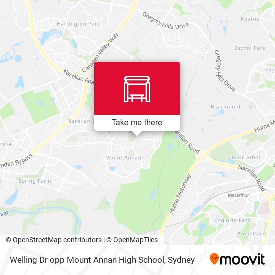 Mapa Welling Dr opp Mount Annan High School