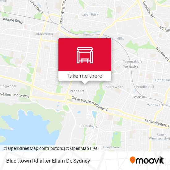 Blacktown Rd after Ellam Dr map