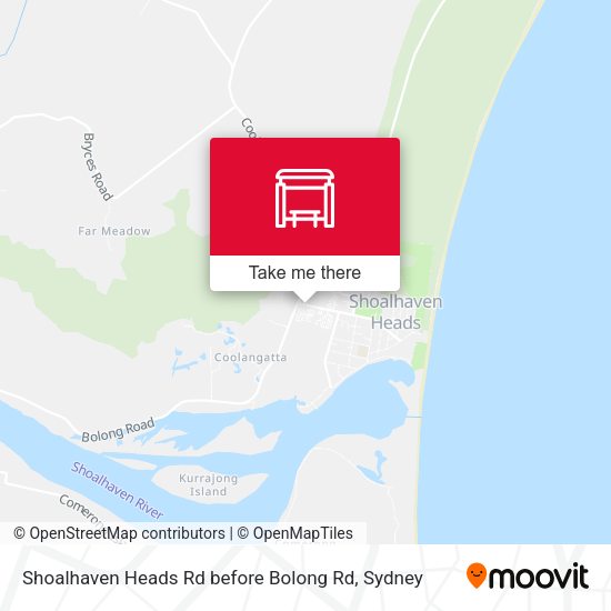 Shoalhaven Heads Rd before Bolong Rd map