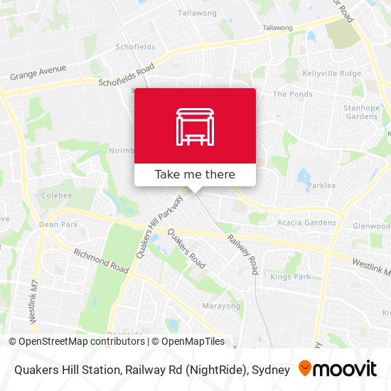 Quakers Hill Station, Railway Rd (NightRide) map