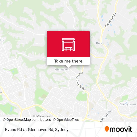 Evans Rd at Glenhaven Rd map