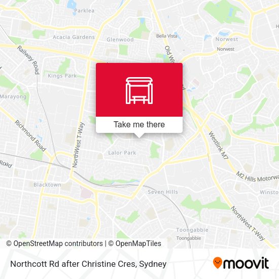 Northcott Rd after Christine Cres map