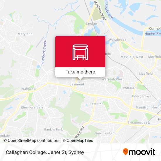 Callaghan College, Janet St map
