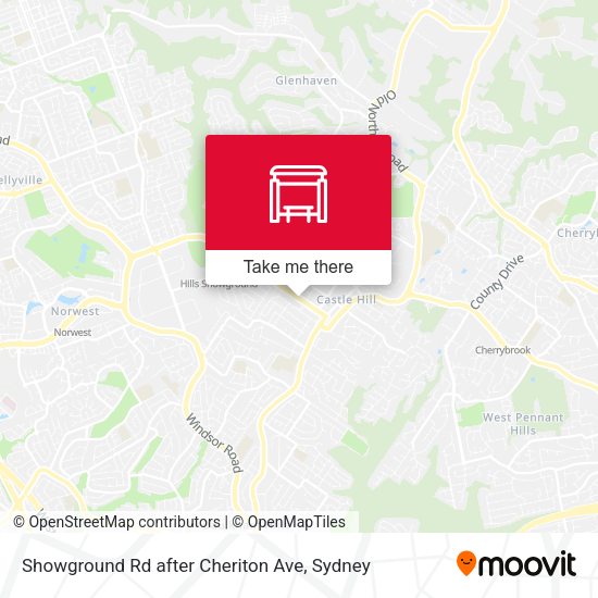 Showground Rd after Cheriton Ave map