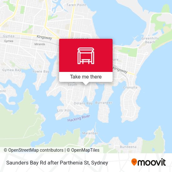 Saunders Bay Rd after Parthenia St map