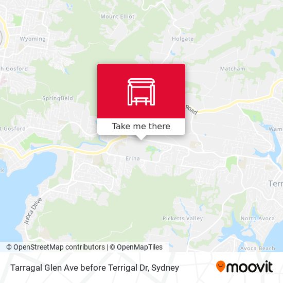 Tarragal Glen Ave before Terrigal Dr map