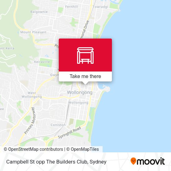 Campbell St opp The Builders Club map