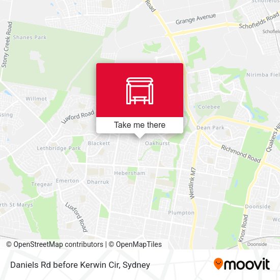 Daniels Rd before Kerwin Cir map
