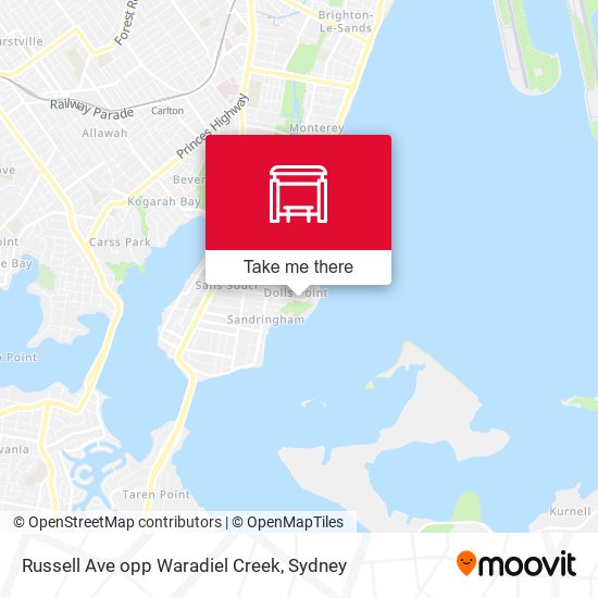 Russell Ave opp Waradiel Creek map