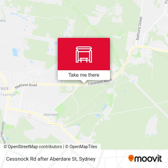 Cessnock Rd after Aberdare St map