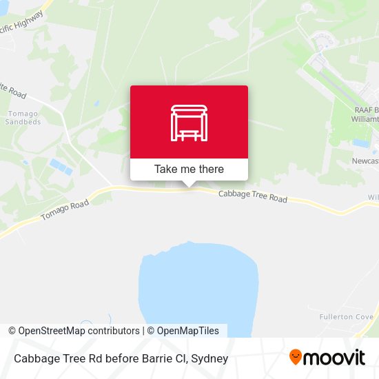 Cabbage Tree Rd before Barrie Cl map