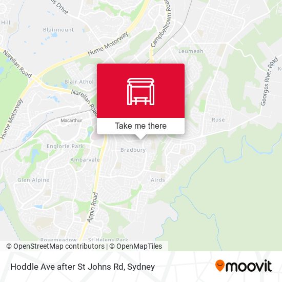 Hoddle Ave after St Johns Rd map