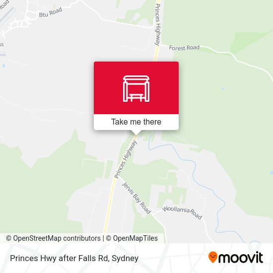 Princes Hwy after Falls Rd map
