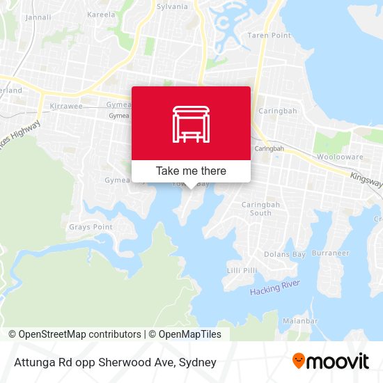 Attunga Rd opp Sherwood Ave map